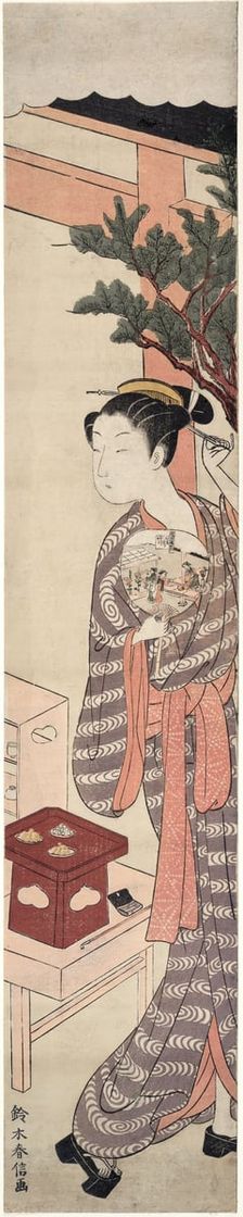 The Tea Stall - Kagiya Osen, c. 1769. Creator: Suzuki Harunobu