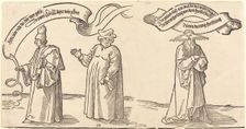 The Teacher, the Clergyman, and Providence, probably 1526. Creator: Albrecht Durer