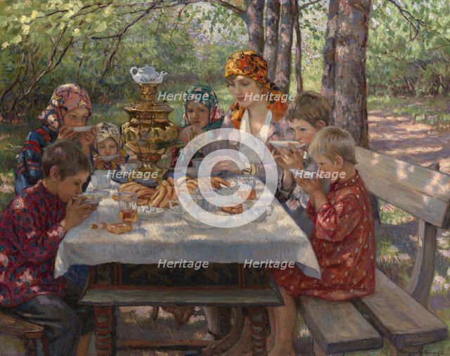 The Teacher's Guests. Artist: Bogdanov-Belsky, Nikolai Petrovich (1868-1945)