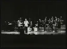 The Ted Heath Orchestra in concert at the Barbican Hall, London, December 1985. Creator: Denis Williams