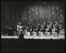 The Ted Heath Orchestra performing at the Barbican Hall, London, December 1985. Creator: Denis Williams