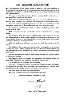 The Teheran Declaration 1943, (1945)