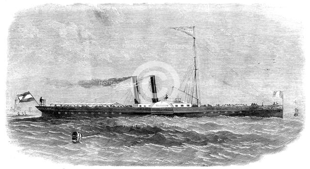The "Telegraaf" Iron Steam-boat, recently built by Messrs. Fob, Smit, Jun., and Co..., 1858. Creator: Unknown.