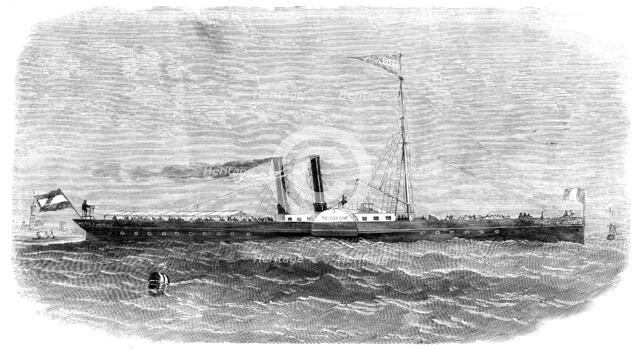 The "Telegraaf" Iron Steam-boat, recently built by Messrs. Fob, Smit, Jun., and Co..., 1858. Creator: Unknown.