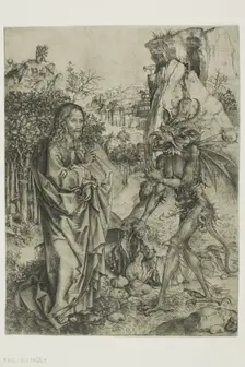 The Temptation of Christ, c. 1475. Creator: Master of the Strache Altar