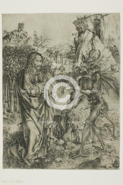 The Temptation of Christ, c. 1475. Creator: Master of the Strache Altar.