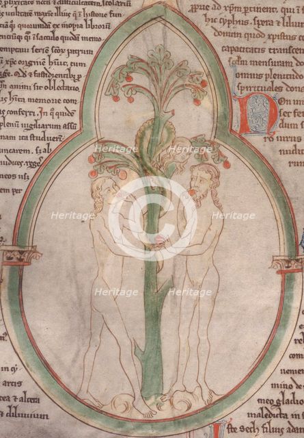The Temptation of Adam and Eve, c1300. Creator: Unknown.