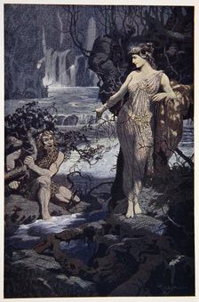 The Temptation of Ea-Bani 1915. Artist: Ernest Wellcousins