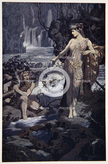 'The Temptation of Ea-Bani', 1915.  Artist: Ernest Wellcousins
