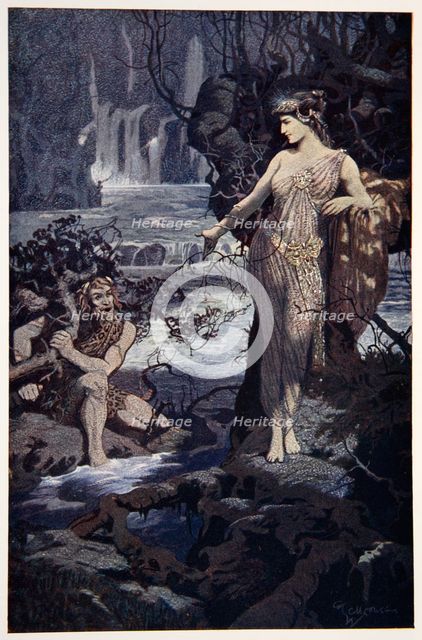 'The Temptation of Ea-Bani', 1915.  Creator: Ernest Wellcousins.