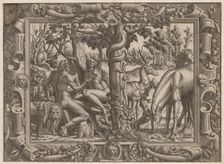 The Temptation of Eve, c. 1545/1547. Creator: Jean Mignon (French)