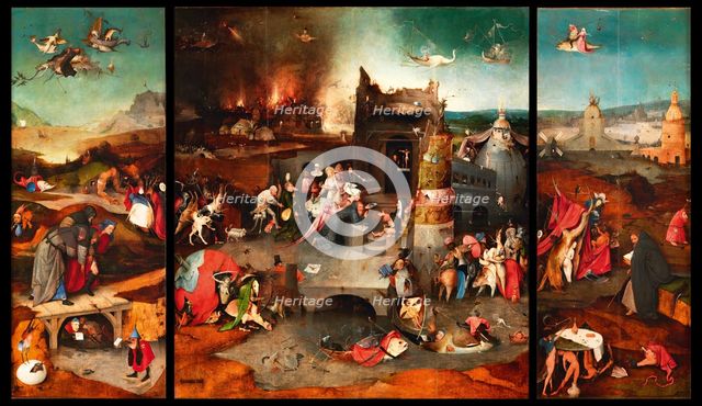 The Temptation of Saint Anthony (Triptych), c. 1500. Creator: Bosch, Hieronymus (c. 1450-1516).