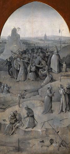 The Temptation of Saint Anthony. Triptych, reverse: Christ Carrying the Cross, 1500-1501. Creator: Bosch, Hieronymus (c. 1450-1516)