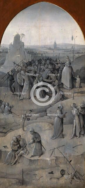 The Temptation of Saint Anthony. Triptych, reverse: Christ Carrying the Cross, 1500-1501. Creator: Bosch, Hieronymus (c. 1450-1516).