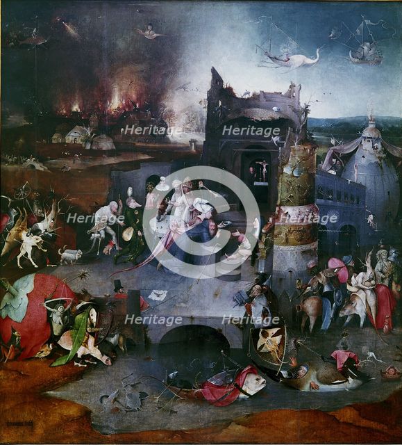 The Temptation of Saint Anthony (Central panel of a triptych), Between 1495 and 1515. Artist: Bosch, Hieronymus (c. 1450-1516)