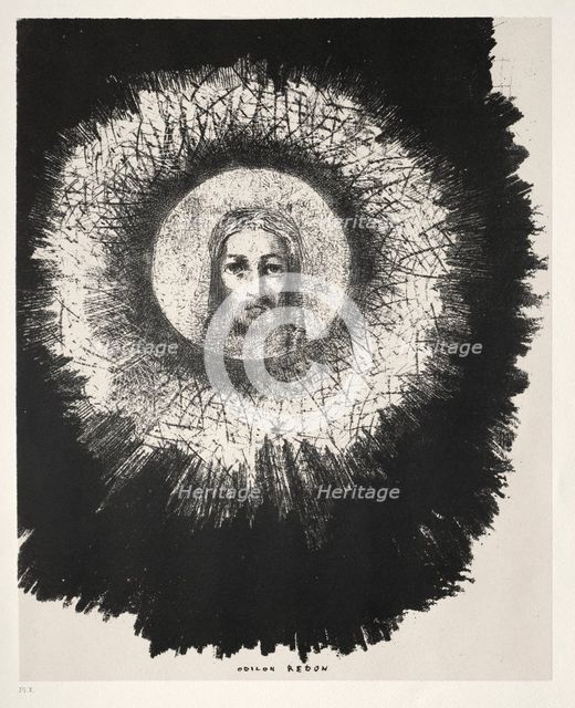 The Temptation of Saint Anthony (First Series): And In the Very Disk of the Sun Shines..., 1888. Creator: Odilon Redon (French, 1840-1916); Becquet (French); Edmond Deman.