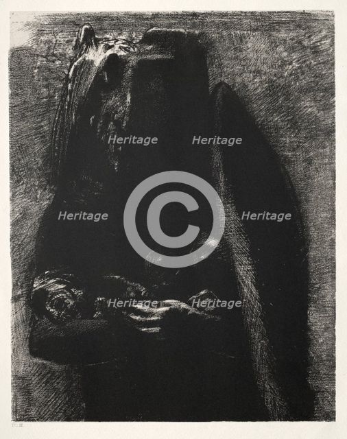 The Temptation of Saint Anthony (First Series): It Is the Devil, Bearing Beneath His Two Wings,1888. Creator: Odilon Redon (French, 1840-1916); Becquet (French); Edmond Deman.