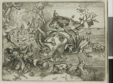 The Temptation of Saint Anthony, plate 16 from the Emblemata Secularia, published 1596 or 1611. Creator: Johann Theodor de Bry