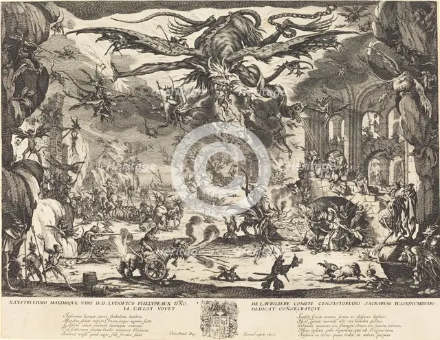 The Temptation of Saint Anthony [second version], 1635. Creator: Jacques Callot.