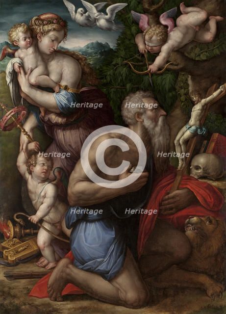 The Temptation of Saint Jerome. Creator: Vasari, Giorgio (1511-1574).