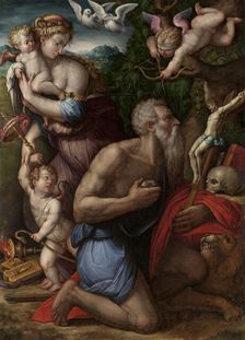 The Temptation of Saint Jerome. Creator: Vasari, Giorgio (1511-1574)