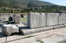 The Temple and Altar of Asklepios, Messene, Greece. Creator: Samuel Magal