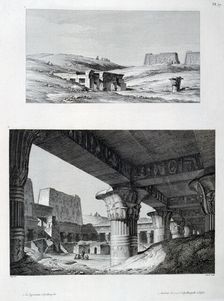 The Temple and interior of Apollinopolis at Etfou (Edfu) Egypt, c1808. Artist: Baltard