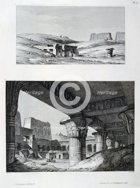 'The Temple and interior of  Apollinopolis at Etfou (Edfu)', Egypt, c1808. Artist: Baltard