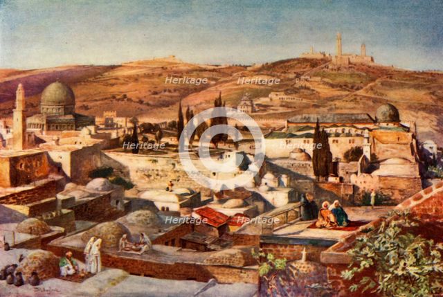 'The Temple Area and the Mount of Olives from Mount Zion', 1902. Creator: John Fulleylove.