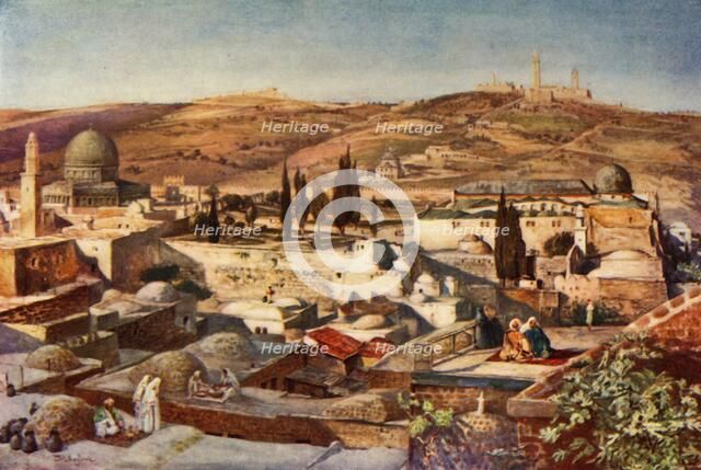 'The Temple Area and the Mount of Olives from Mount Zion', 1902. Creator: John Fulleylove.