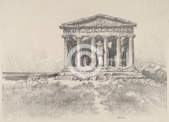 The Temple by the Sea, Temple of Concord, Girgenti, 1913. Creator: Joseph Pennell.