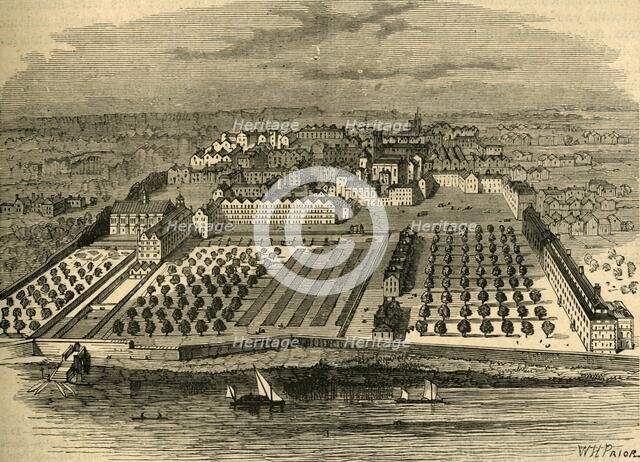 'The Temple in 1671. (From an old bird's-eye view in the inner temple)', (1897).  Creator: Unknown.