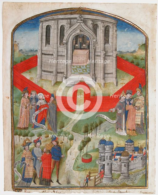 The Temple in Jerusalem, from the "Postilla Litteralis (Literal Commentary)..., 1450-75. Creator: Unknown.