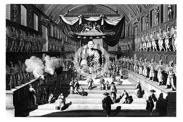 The Temple of Ten Thousand Idols in Japan, 1884.Artist: A Thom