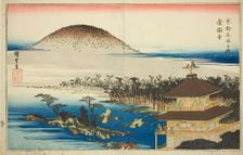 The Temple of the Golden Pavilion (Kinkakuji), from the series "Famous Places in Kyoto...c. 1834. Creator: Ando Hiroshige