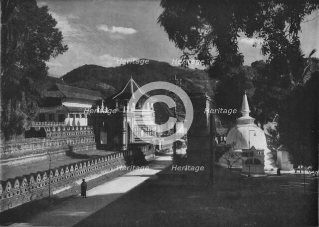 'The Temple of the Holy Tooth and Dagoba, Kandy, Ceylon', c1890, (1910). Artist: Alfred William Amandus Plate.