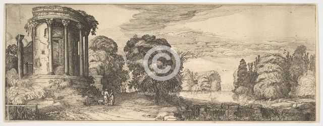 The Temple of the Sibyl at Tivoli (from Landscapes and Ruins), ca. 1615. Creator: Jan van de Velde II.