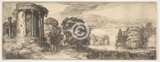 The Temple of the Sibyl at Tivoli (from Landscapes and Ruins), ca. 1615. Creator: Jan van de Velde II.