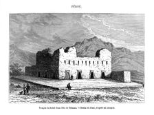 The Temple of the Sun on the island of Titicaca, Peru, 19th century. Artist: Edouard Riou