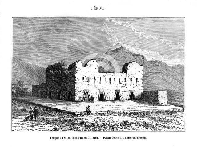 The Temple of the Sun on the island of Titicaca, Peru, 19th century. Artist: Edouard Riou
