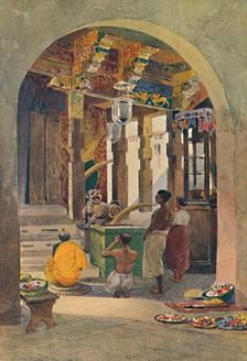 The Temple of the Tooth, Kandy - Interior c1880 (1905). Creator: Alexander Henry Hallam Murray