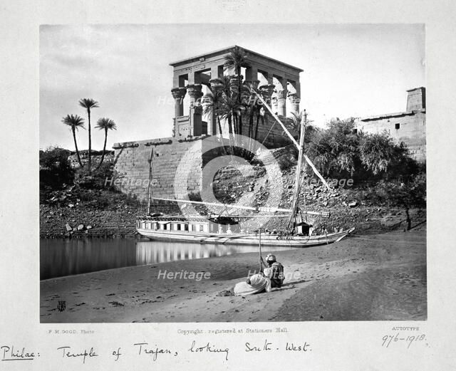 The Temple of Trajan, looking south-west, Philae, Egypt, c1860-1890. Artist: Frank Mason Good