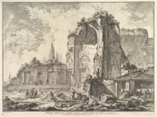 The Temple of Venus and Roma (erroneously called Temple of Sol and Luna) (Veduta degli..., ca. 1759. Creator: Giovanni Battista Piranesi