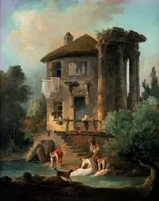 The Temple of Vesta at Tivoli Rome, 1831. Creator: Lancelot-Theodore Turpin de Crisse