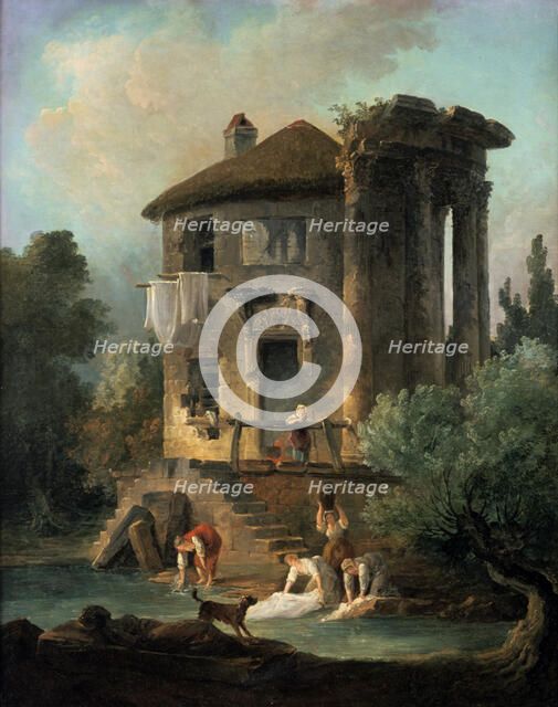 'The Temple of Vesta at Tivoli', Rome, 1831. Creator: Lancelot-Theodore Turpin de Crisse.