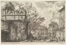 The Temple of Vespasian and Titus (Veduta del Tempio di Giove Tonante), ca. 1756. Creator: Giovanni Battista Piranesi