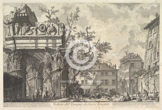 The Temple of Vespian (Veduta del Tempio di giove Tonante), ca. 1756. Creator: Giovanni Battista Piranesi.