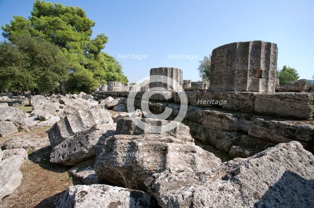 The Temple of Zeus at Olympia, Greece. Creator: Samuel Magal.