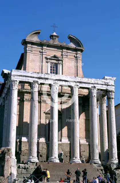 The Temple of Antoninus and Faustina, Rome, 141 AD. Artist: Unknown