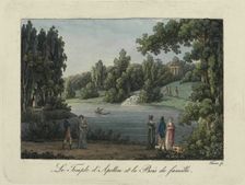 The Temple of Apollo and Cascade in the Pavlovsk park, 1810s. Creator: Thurner (active first quarter of the 19th century)